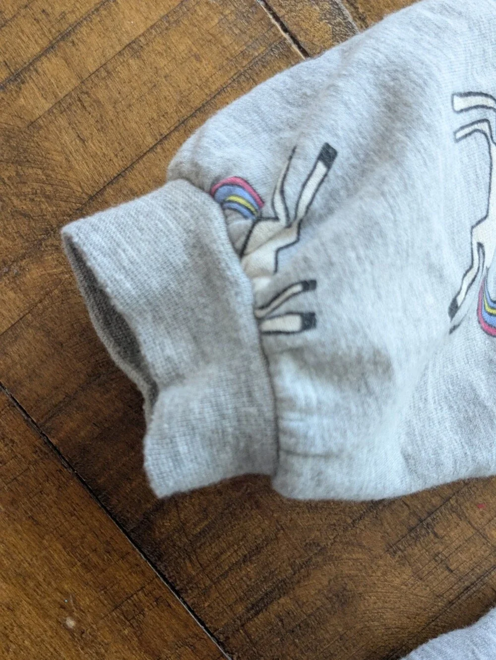 Tucker + Tate Gray Rainbow Unicorn Tiered Long-Sleeve Sweatshirt 5T EUC